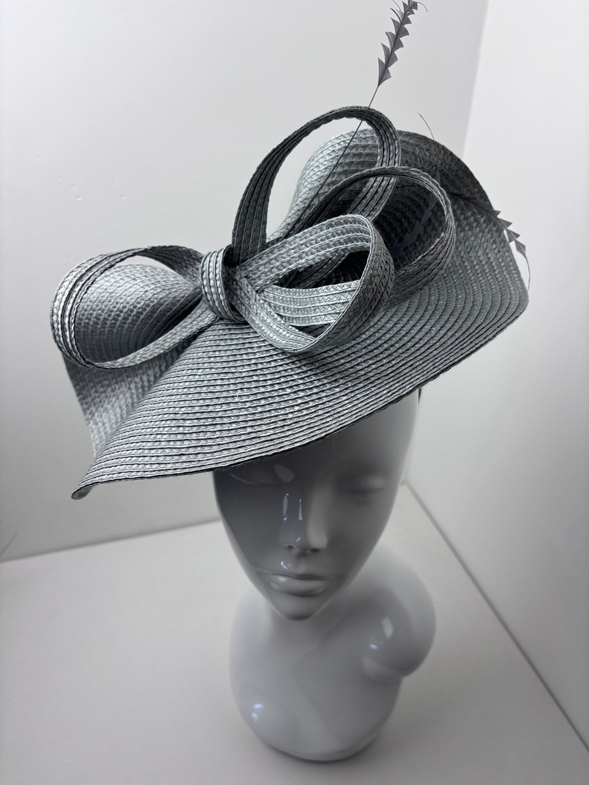 Bespoke Pewter Polybraid Fascinator