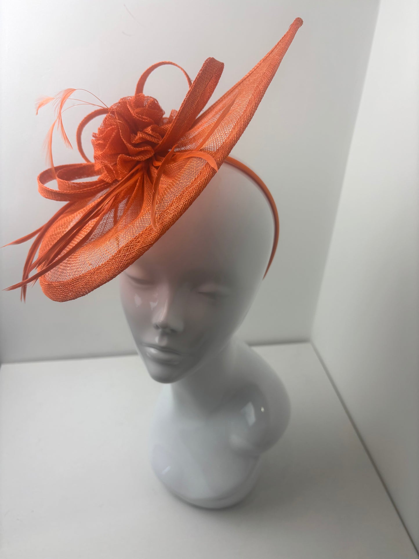 Burnt Orange Teardrop Fascinator