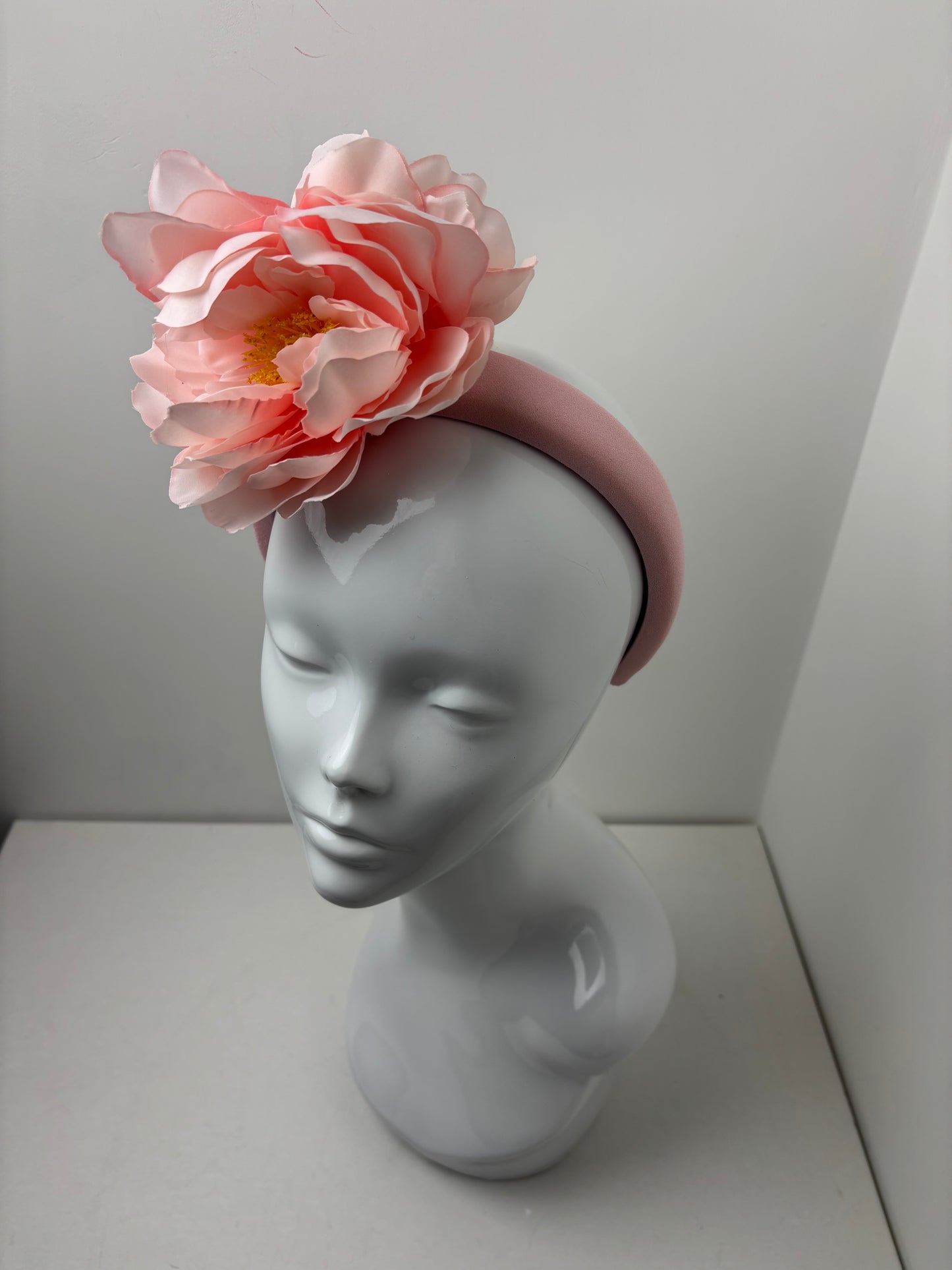 Bespoke Pink Peony Padded Halo Fascinator