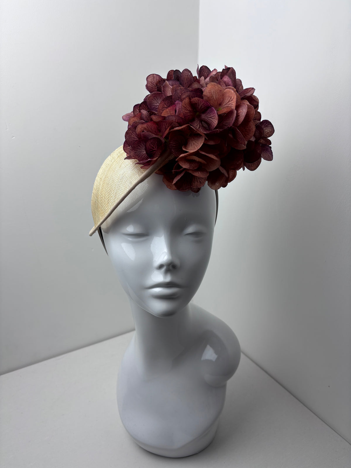 One Off Golden Hydrangea Fascinator