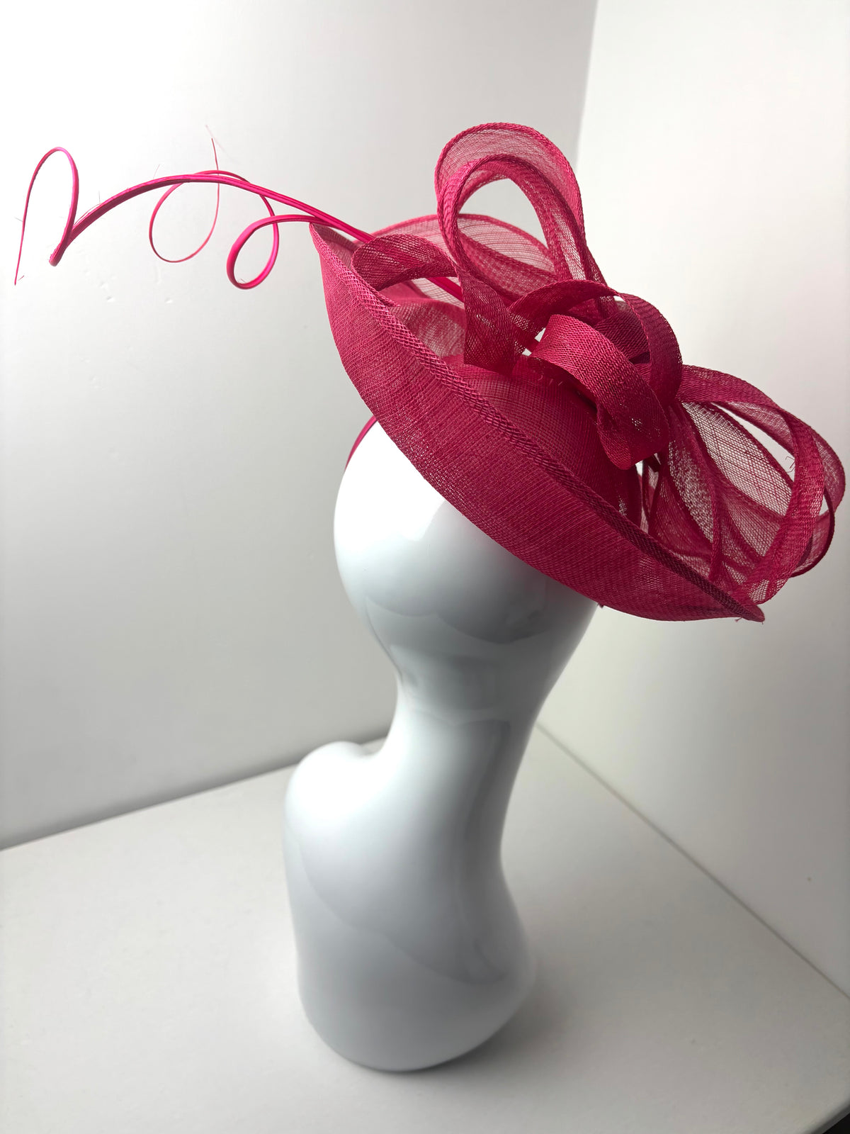 The Slayley Fuchsia Pink Sinamay Fascinator