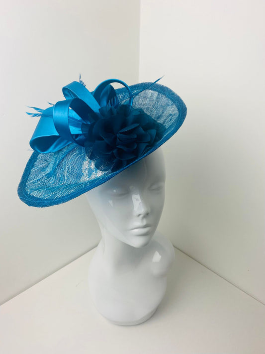 Petrol Blue Metallic Comb Fascinator