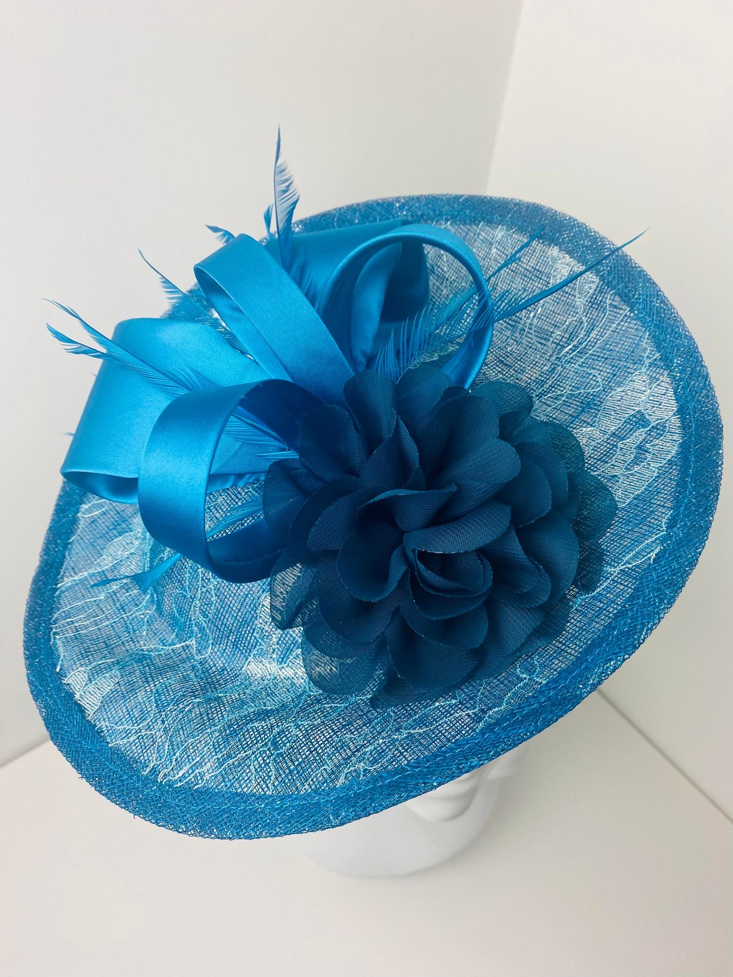 Petrol Blue Metallic Comb Fascinator