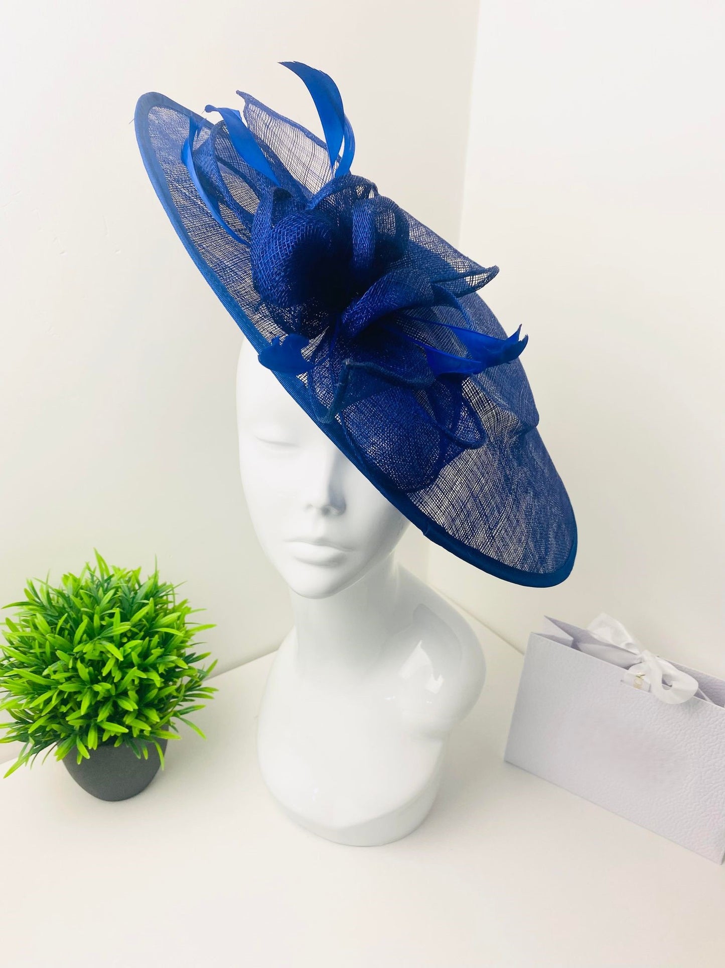 Oversize Royal Blue Teardrop Fascinator