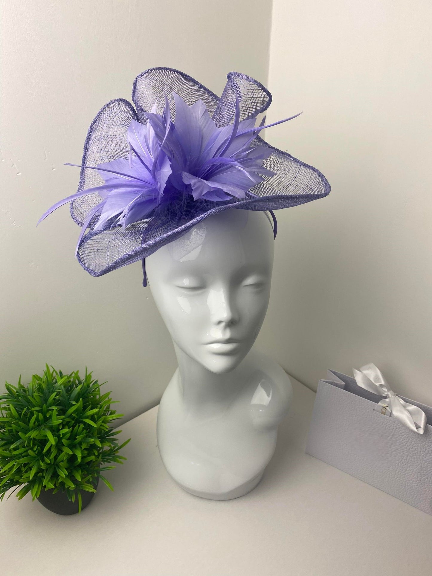 Floral Burst Feather Purple Fascinator