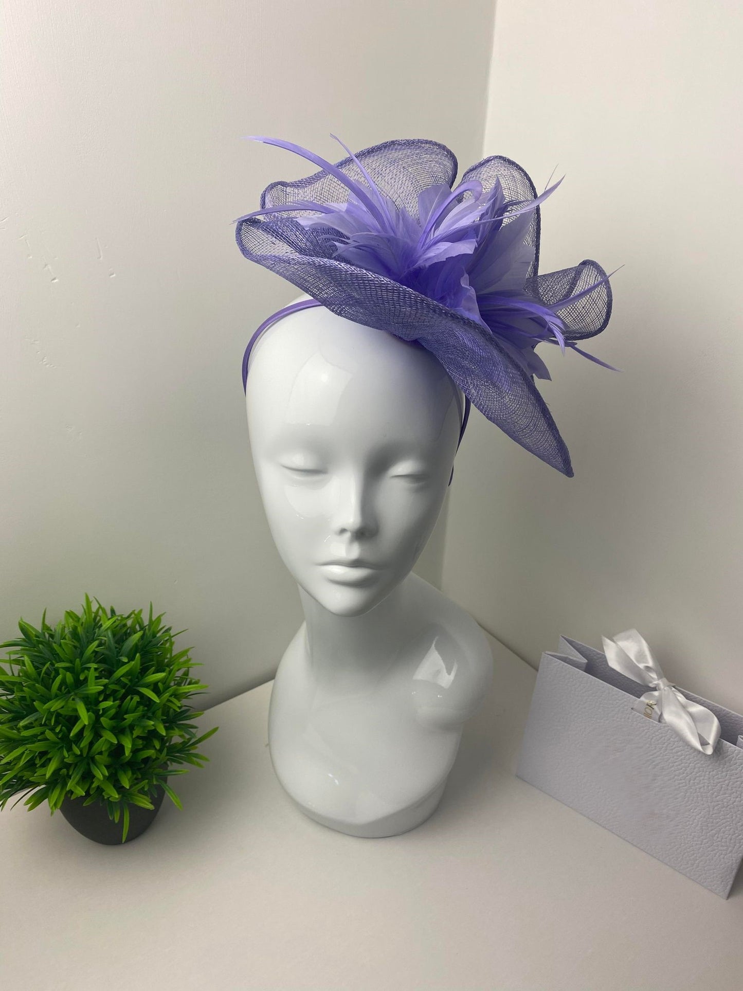Floral Burst Feather Purple Fascinator