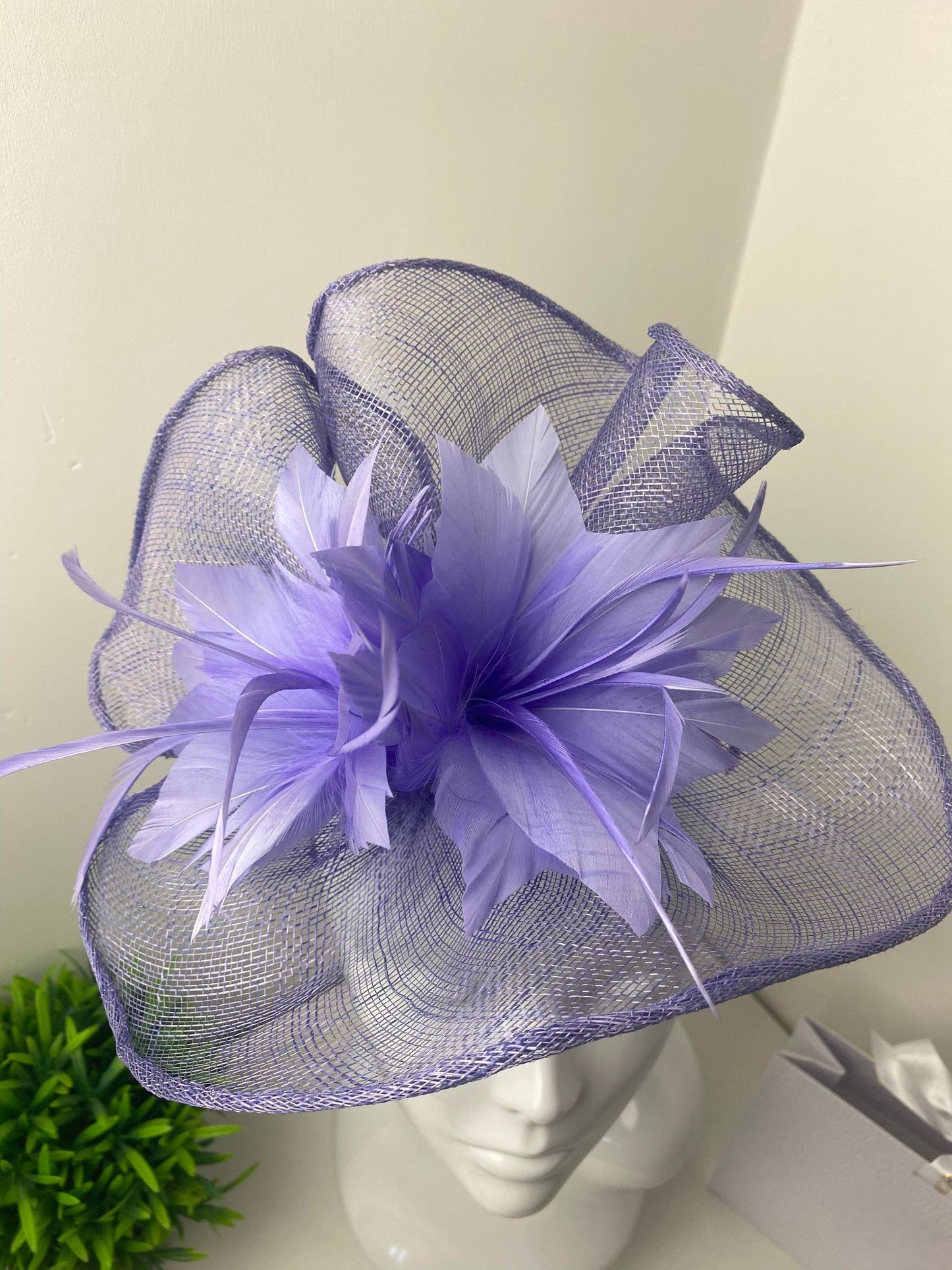 Floral Burst Feather Purple Fascinator