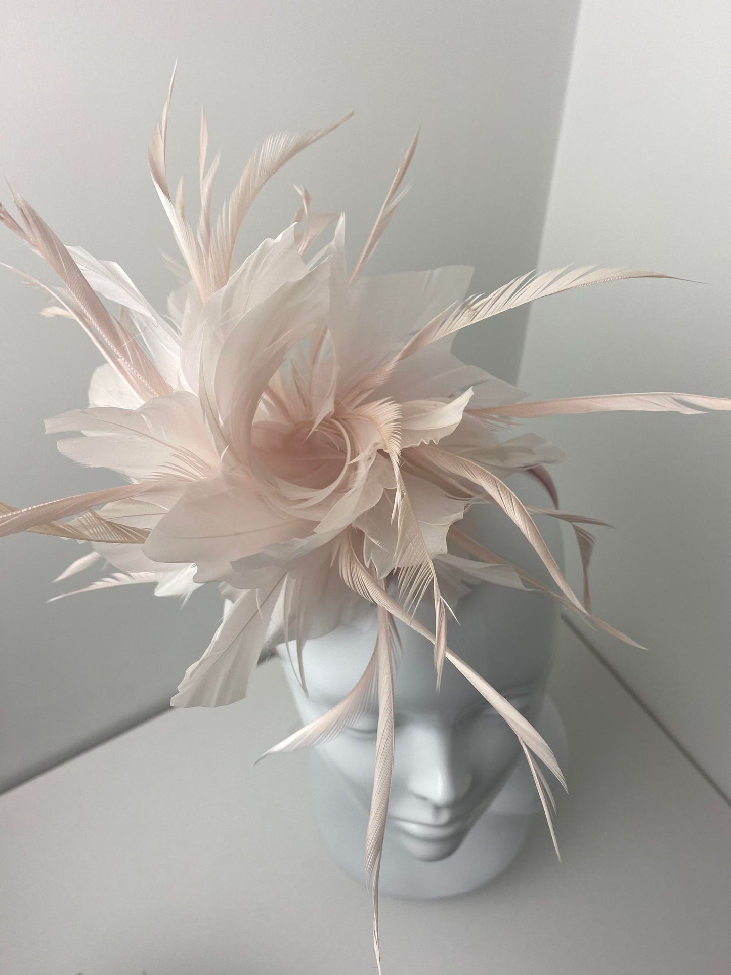 Pale Pink Feather Plume Fascinator