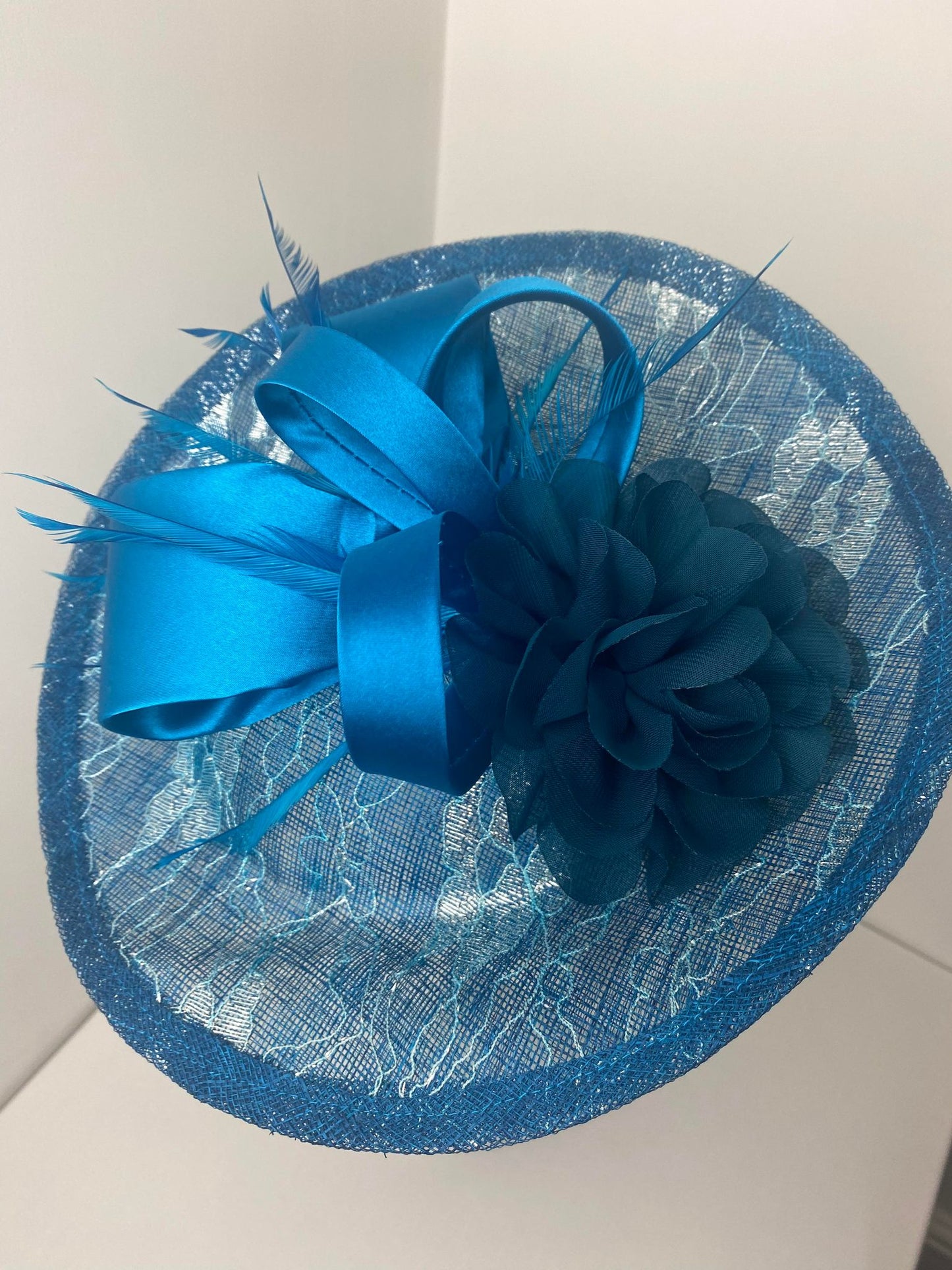 Petrol Blue Metallic Comb Fascinator