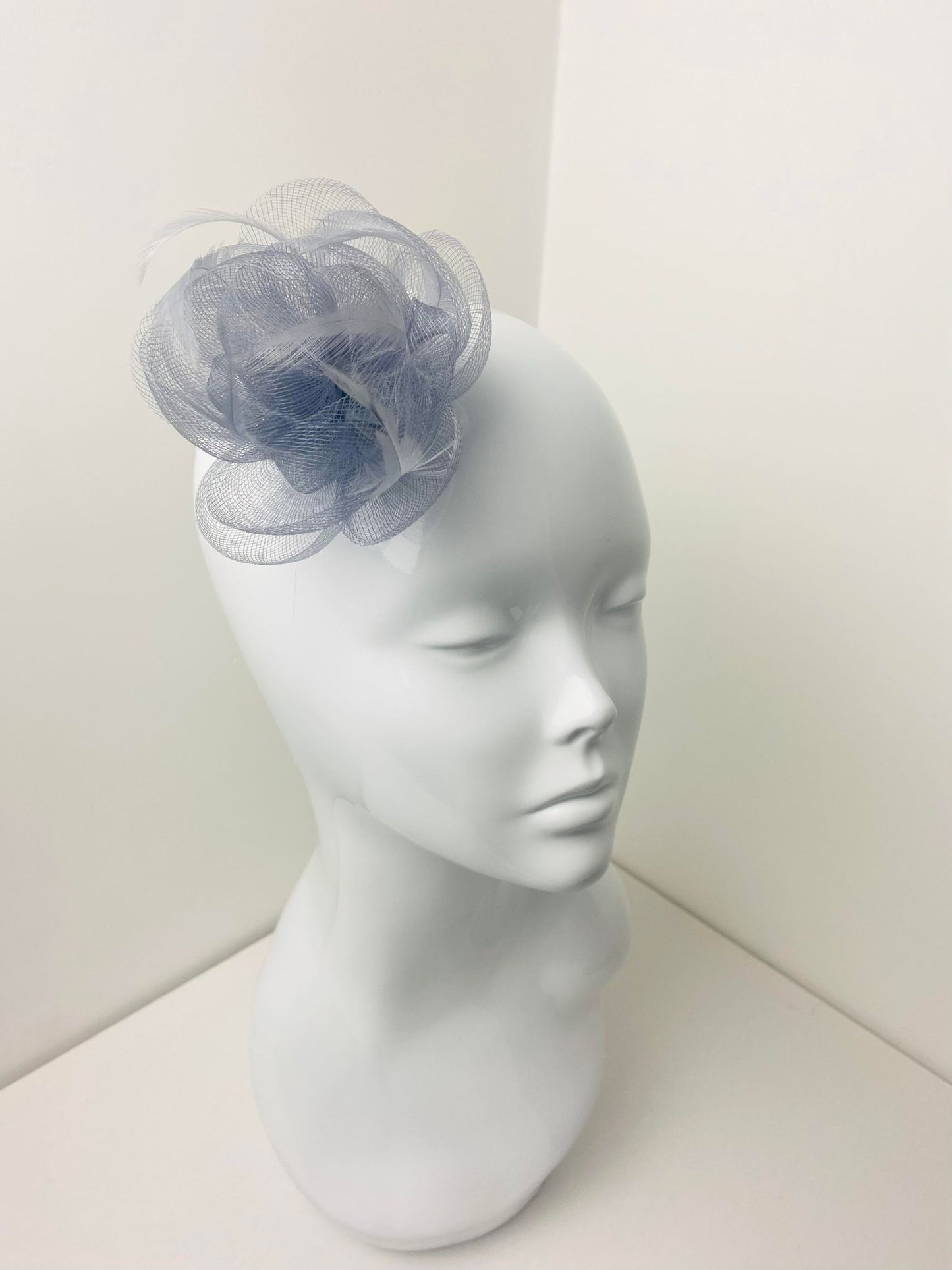 Grey Small Floral Clip Fascinator