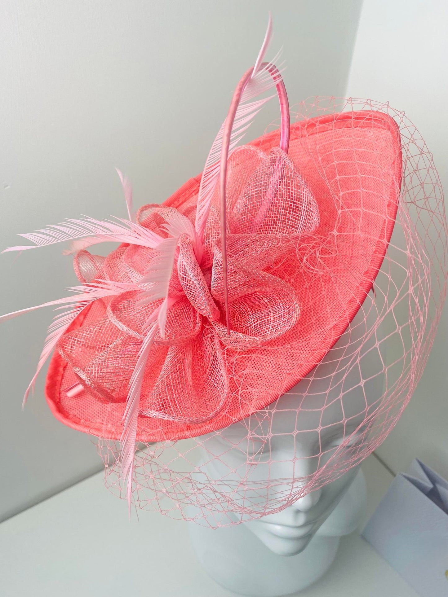 Bubblegum Pink Crin Veil Fascinator