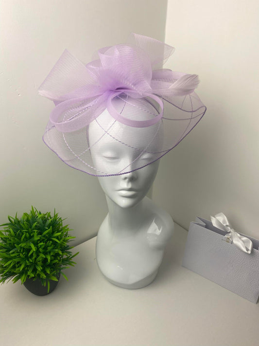 Lilac Geometric Veil Fascinator
