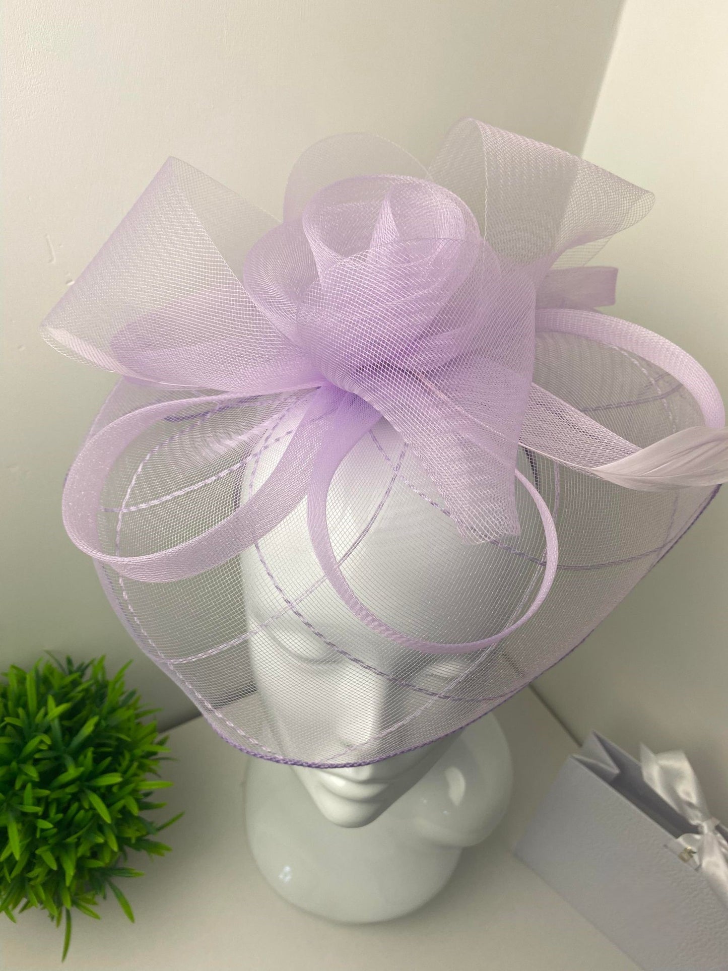 Lilac Geometric Veil Fascinator