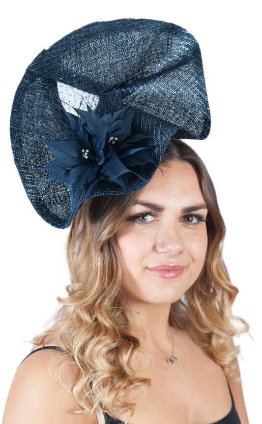 The Letizia Navy & Silver Fascinator