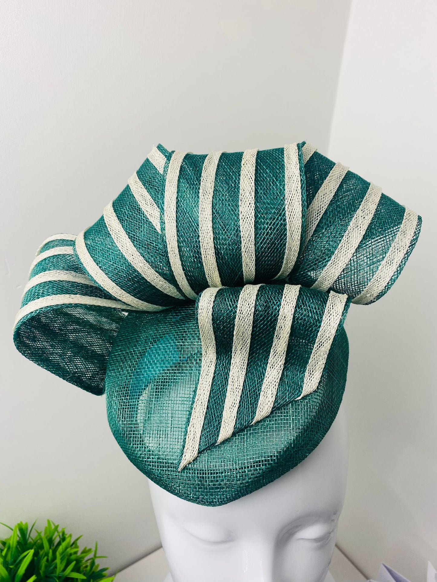 Bespoke Forest Green Structured Pillar Box Fascinator