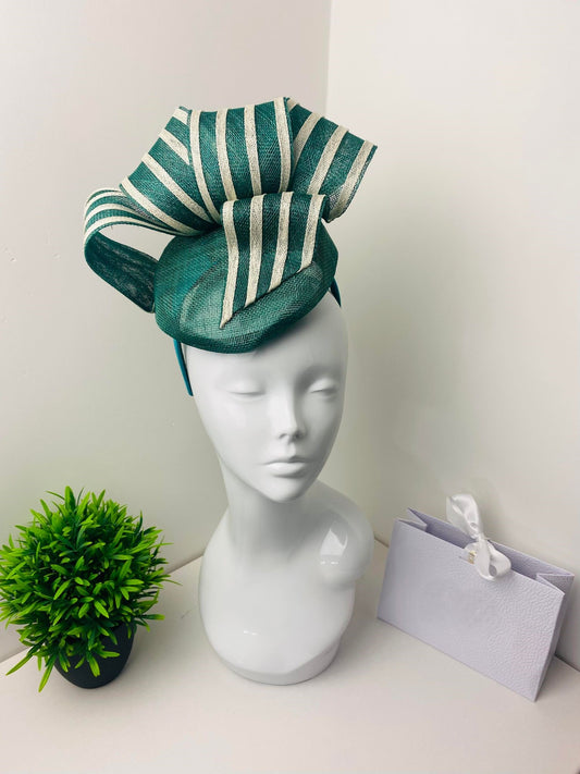 Bespoke Forest Green Structured Pillar Box Fascinator