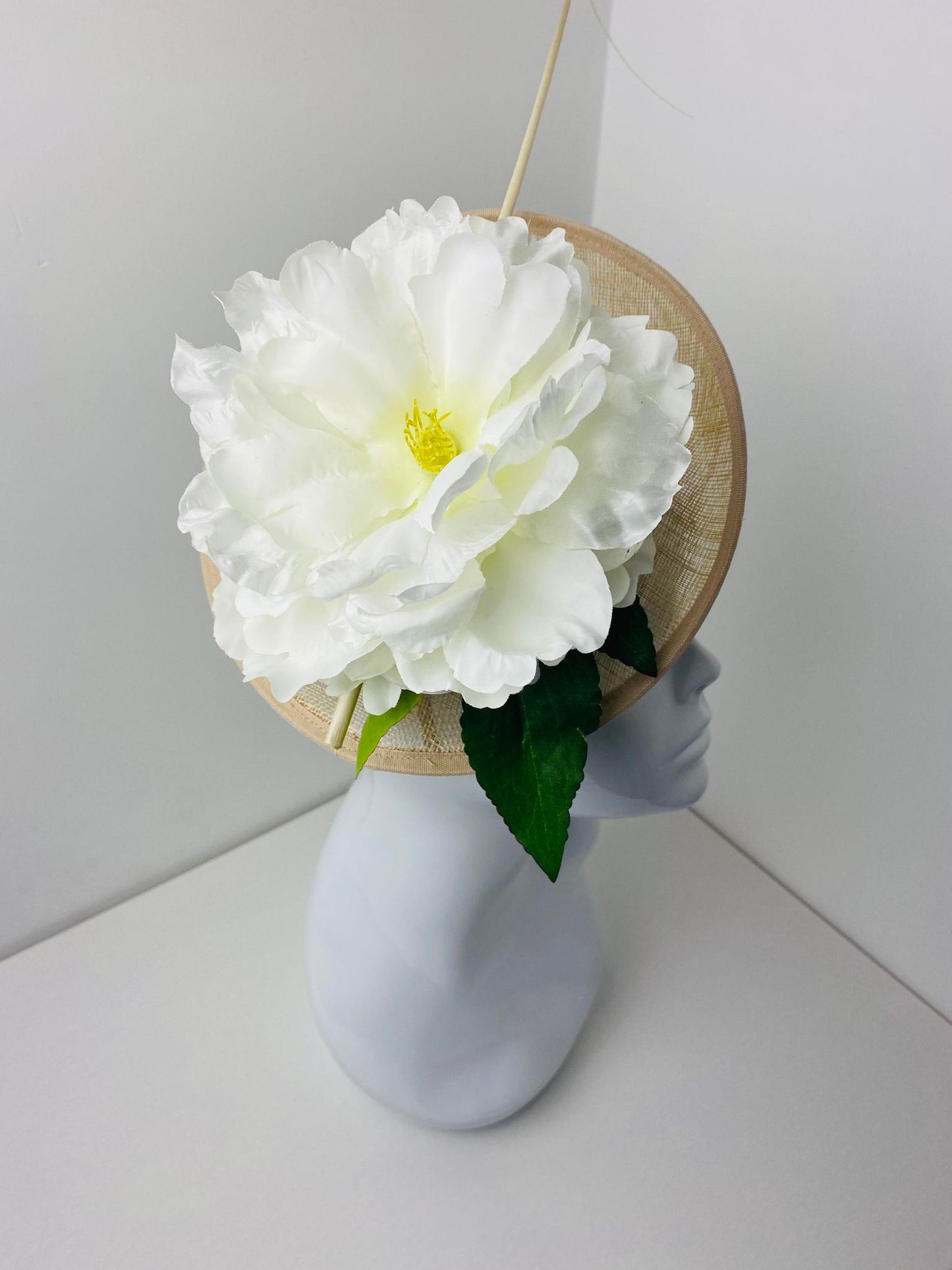 Bespoke White Peony Fascinator