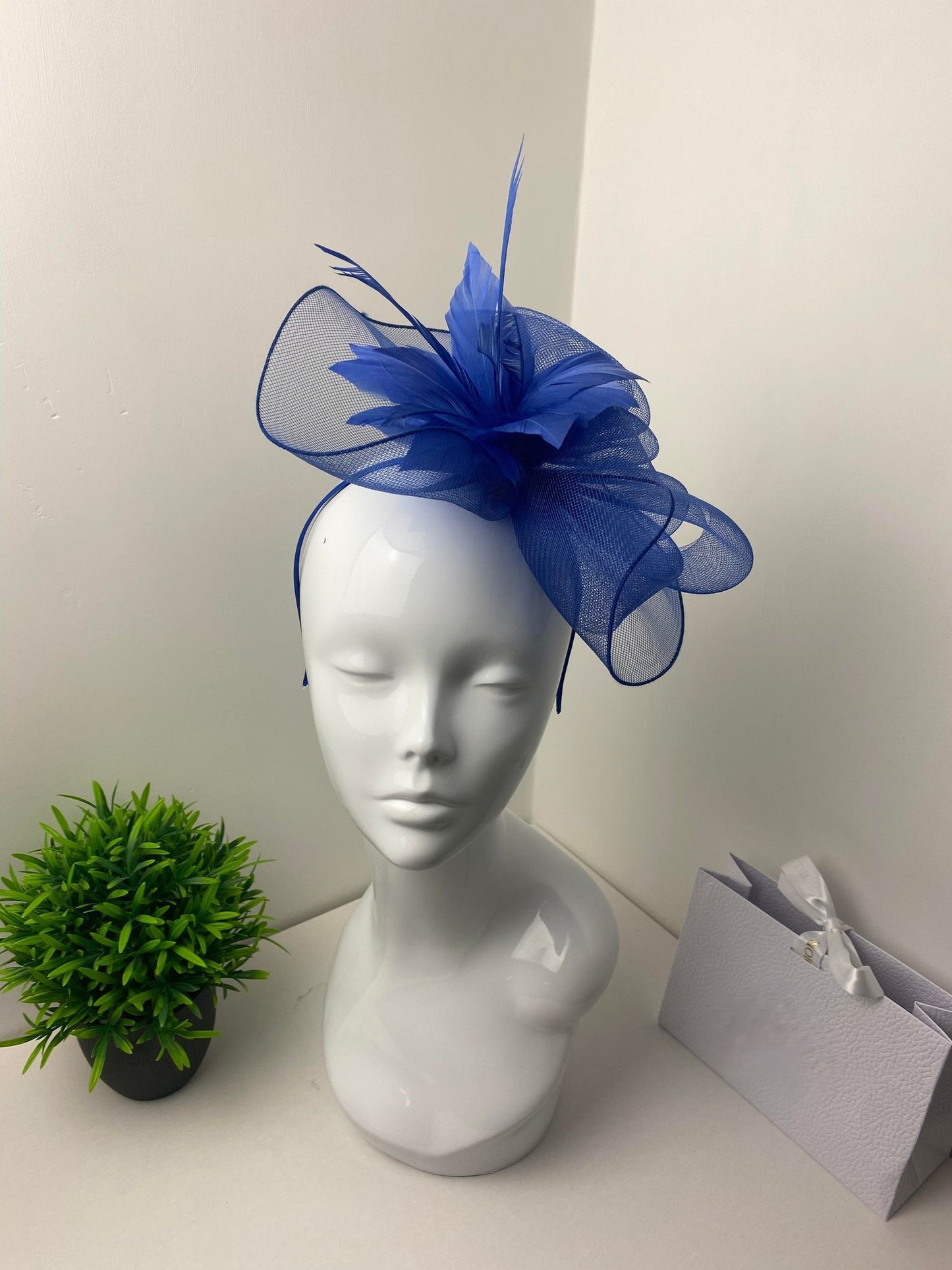 Floral Rose Disc Blue Fascinator