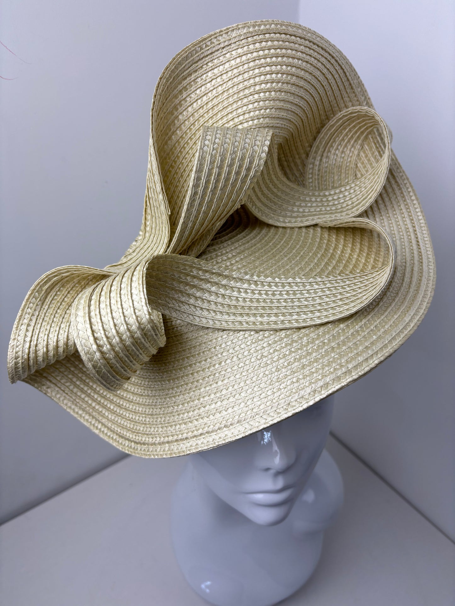 Bespoke Golden Straw Infinity Design Fascinator