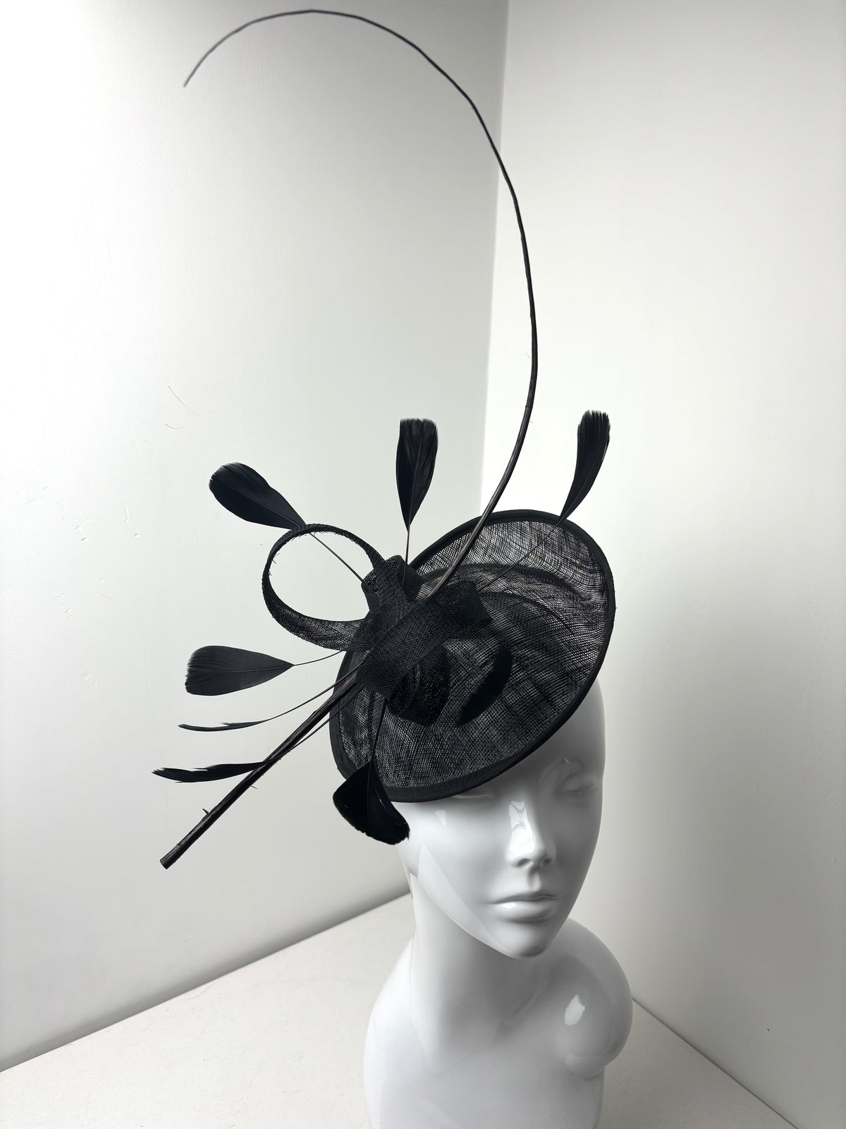 Bespoke Midnight Quill Black Statement Fascinator
