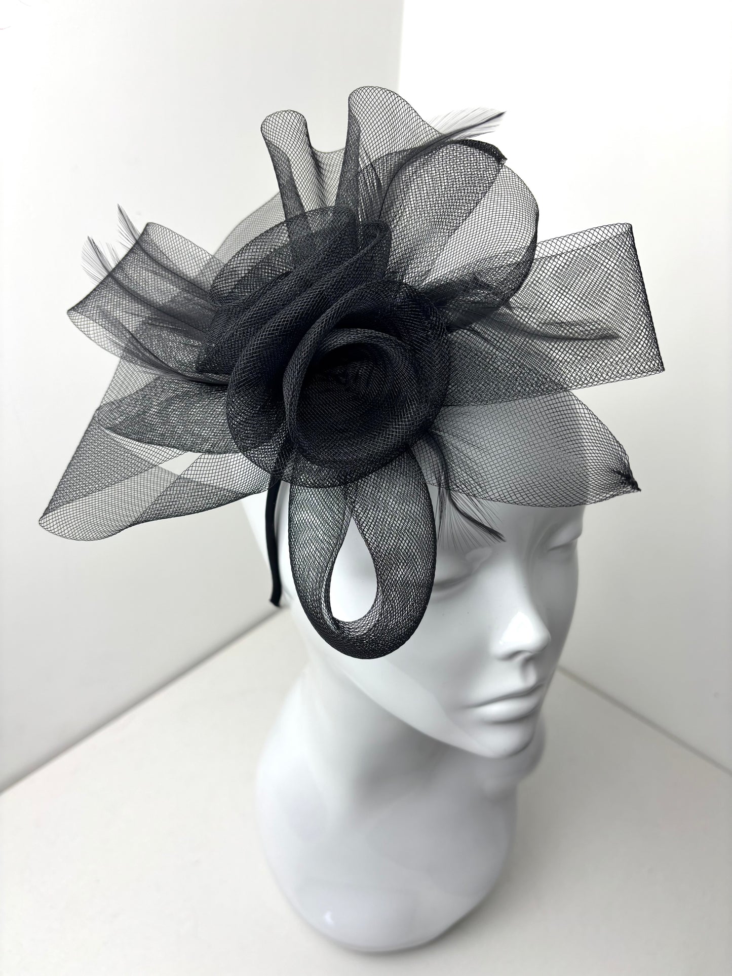 Black Floral Loop Fascinator