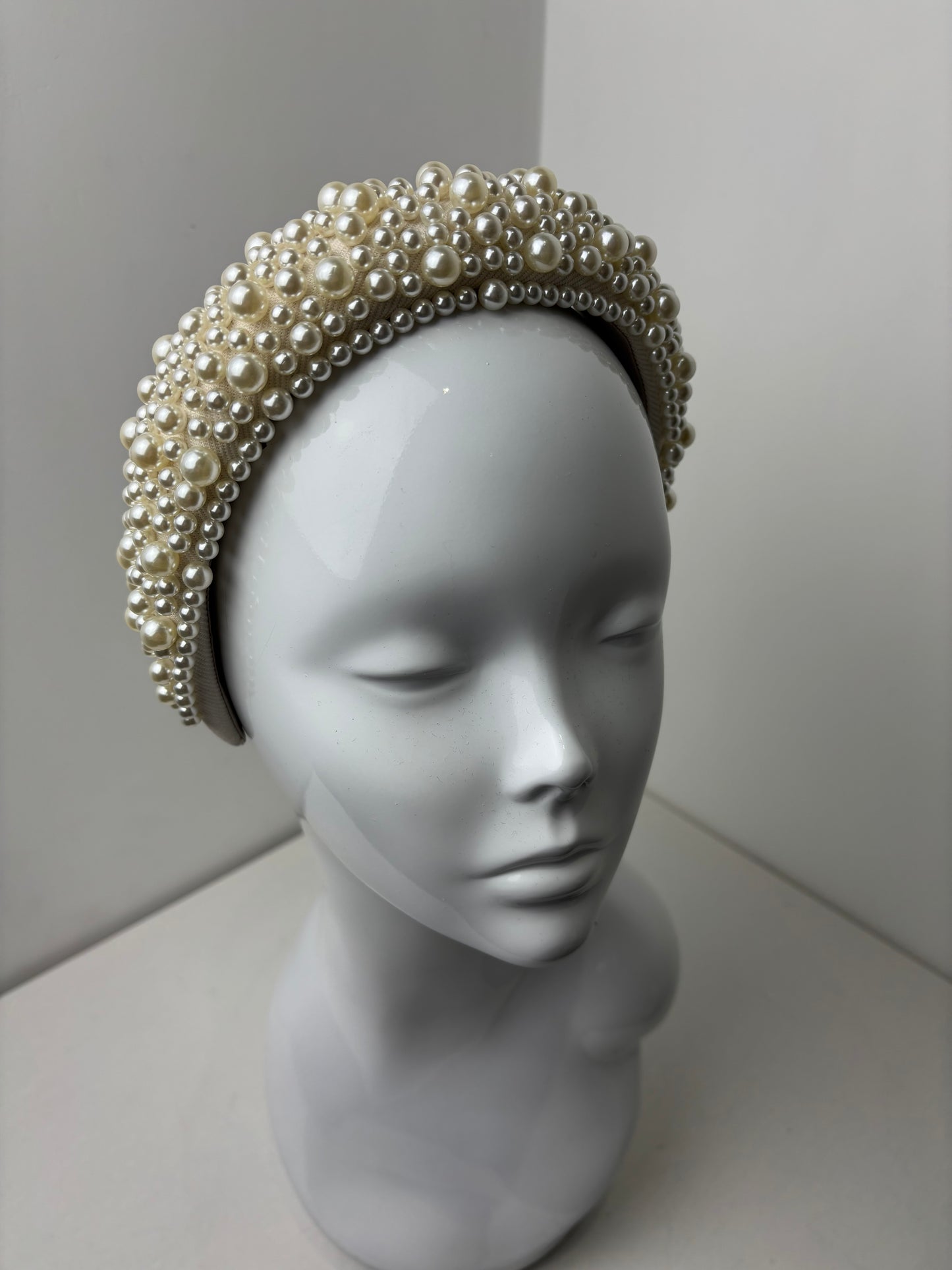 Bespoke Ivory Pearl Halo Headband Bridal Hair Accessories