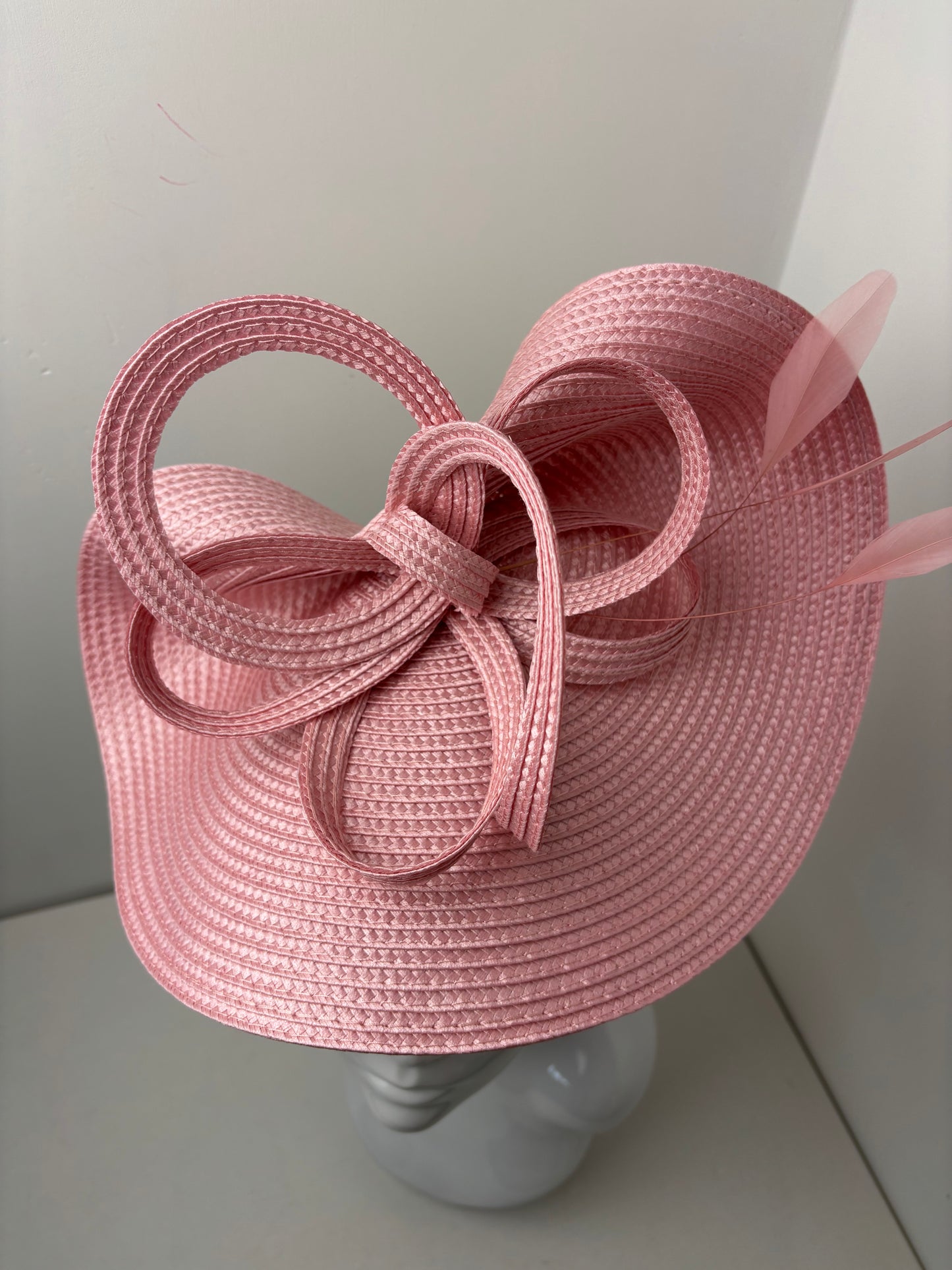 Bespoke Pink Braided Feather Hatinator