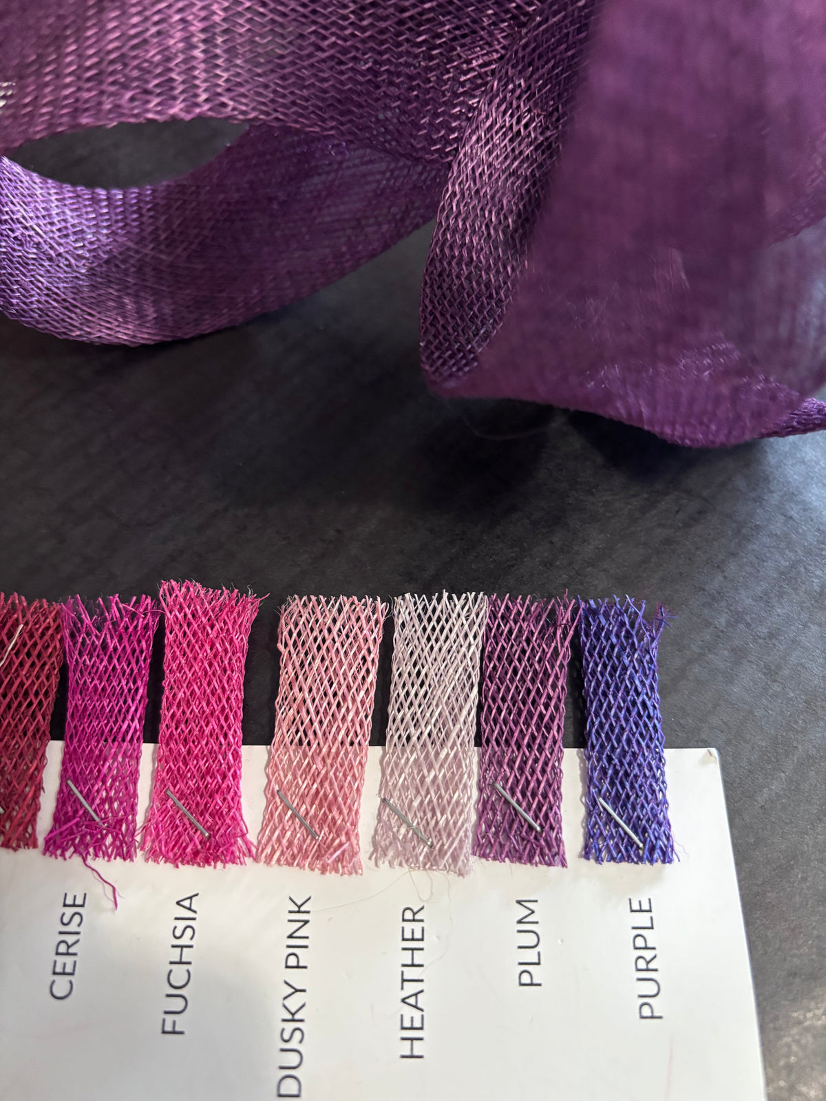 The Embleton Bespoke Plum Sinamay Fascinator