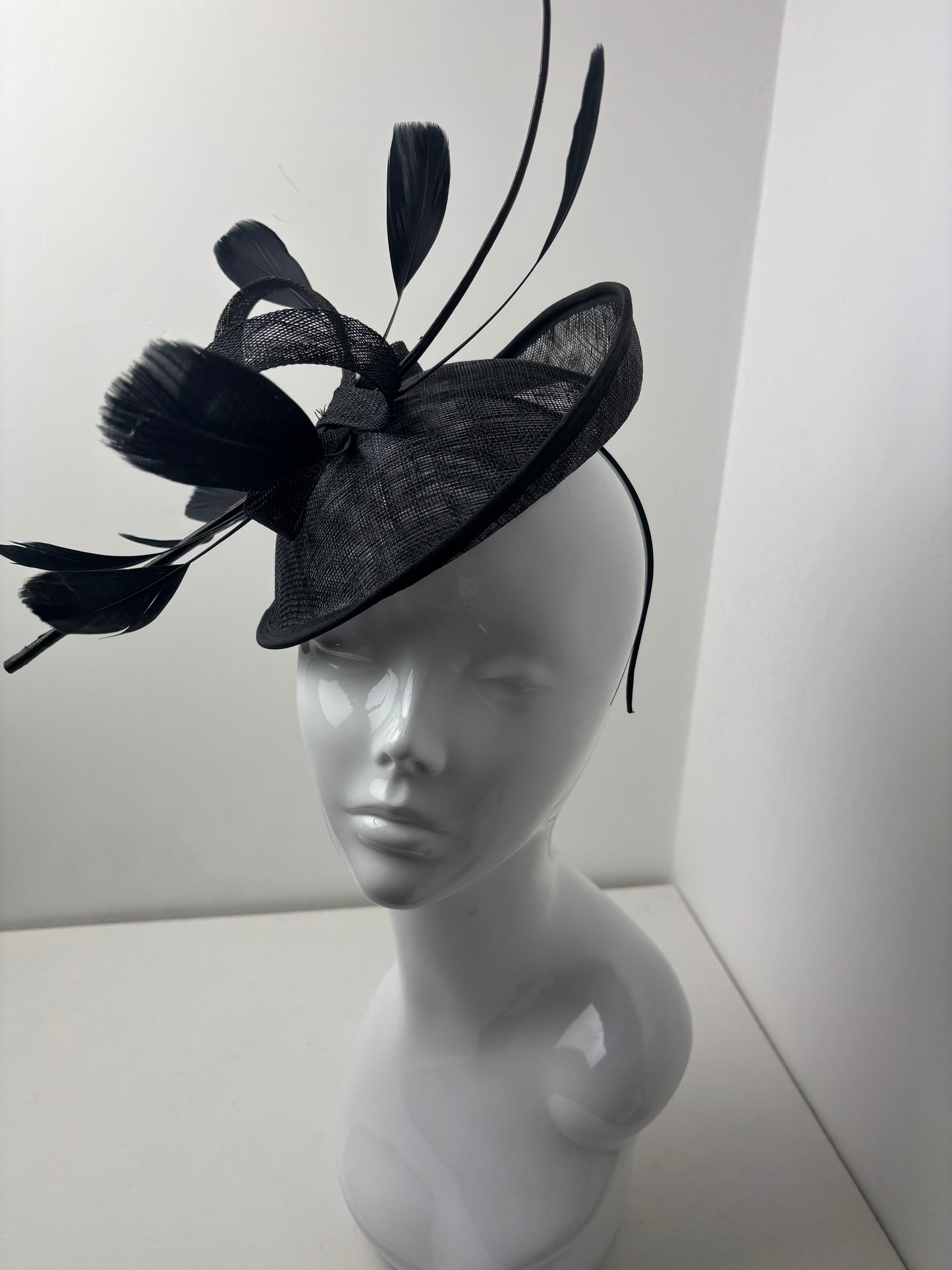 Bespoke Midnight Quill Black Statement Fascinator