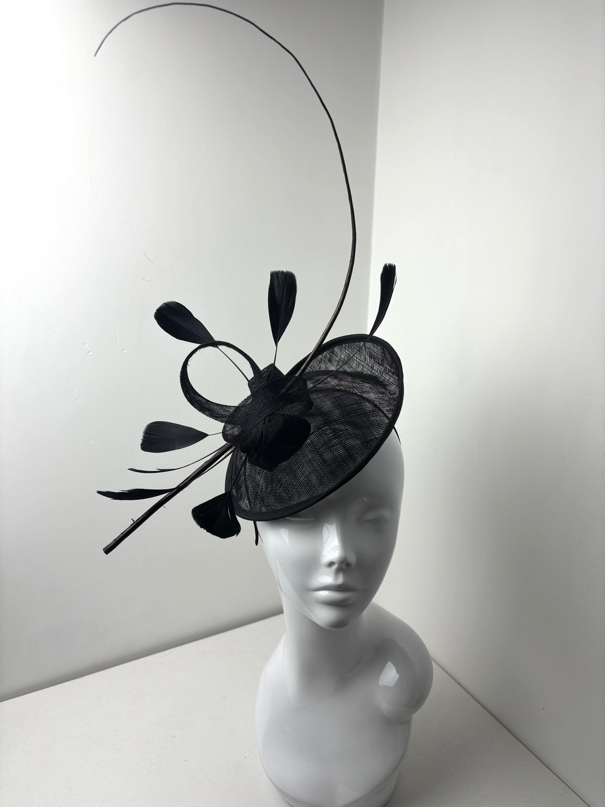 Bespoke Midnight Quill Black Statement Fascinator