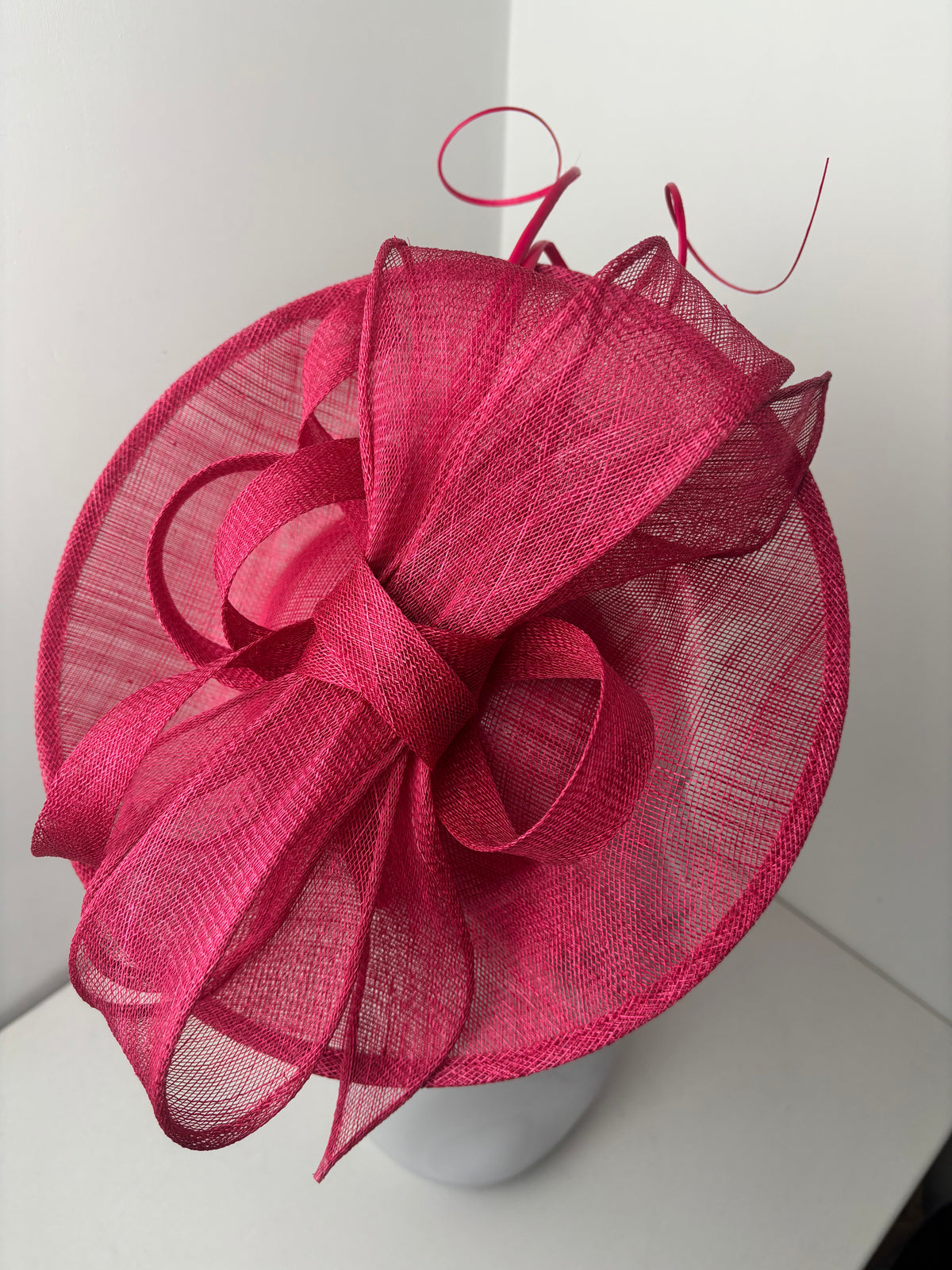 The Slayley Fuchsia Pink Sinamay Fascinator