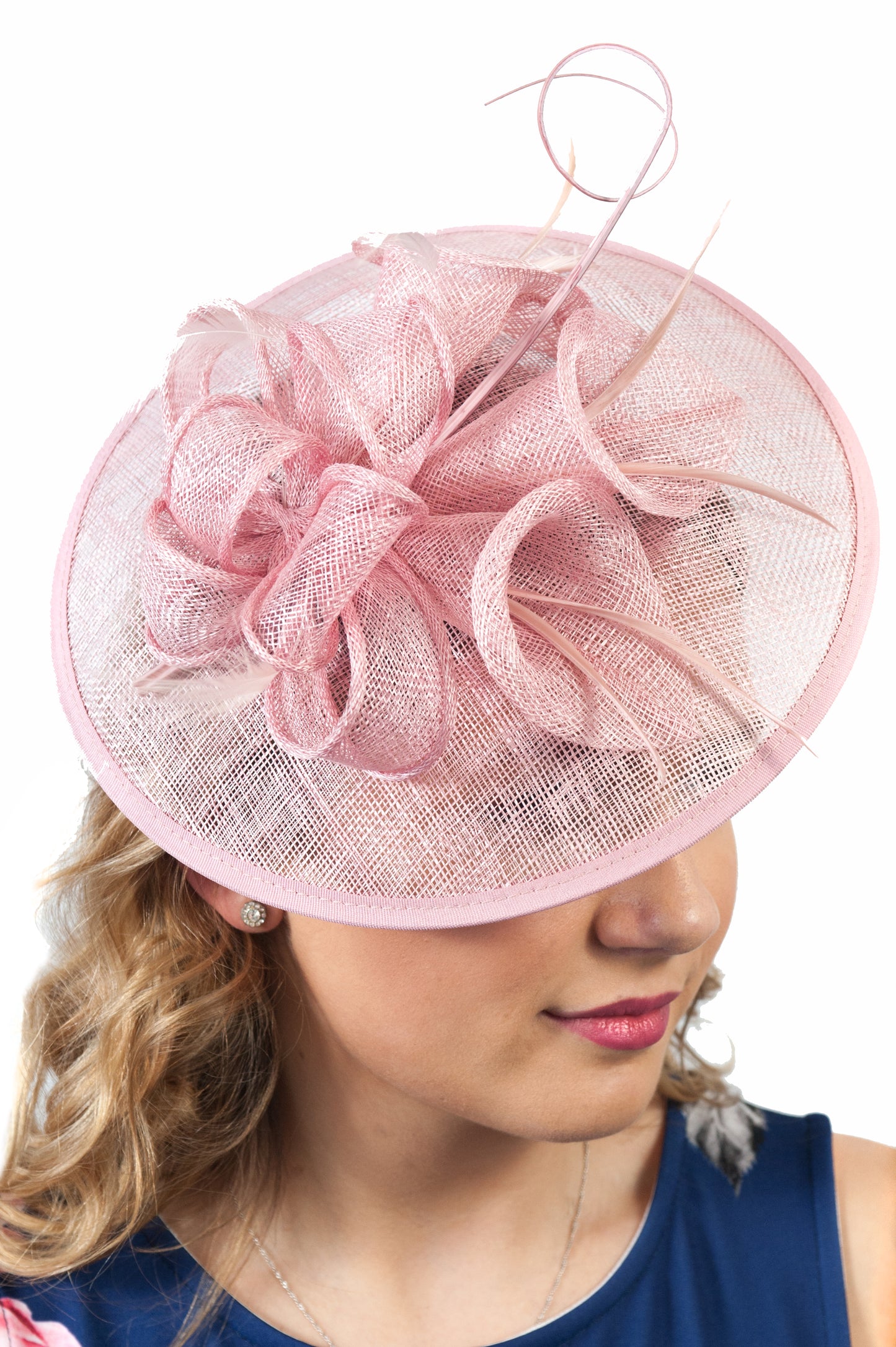 Lily Blush Pink Round Fascinator