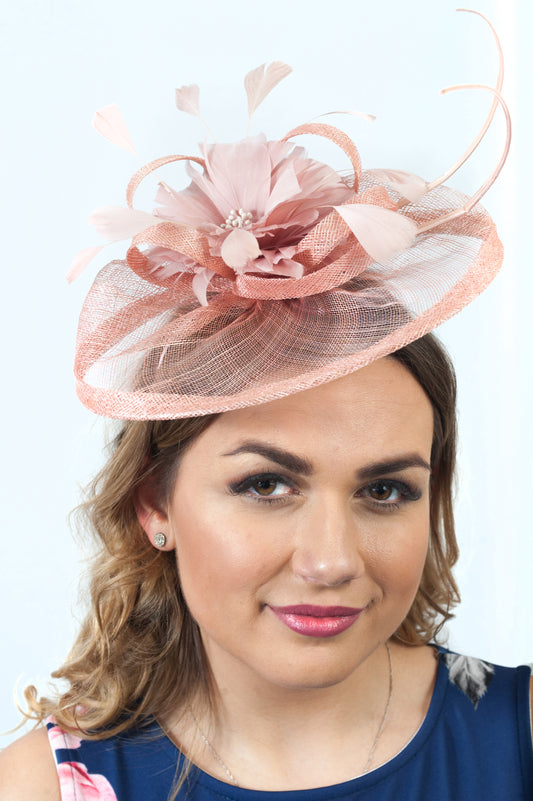 Floral Antara Bloom Dusky Pink Fascinator
