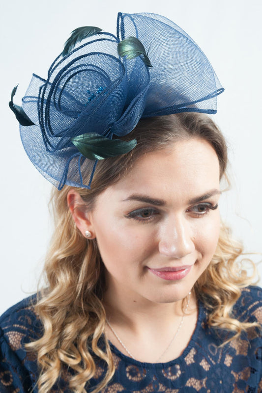 Oversize Crin Bow Navy Fascinator