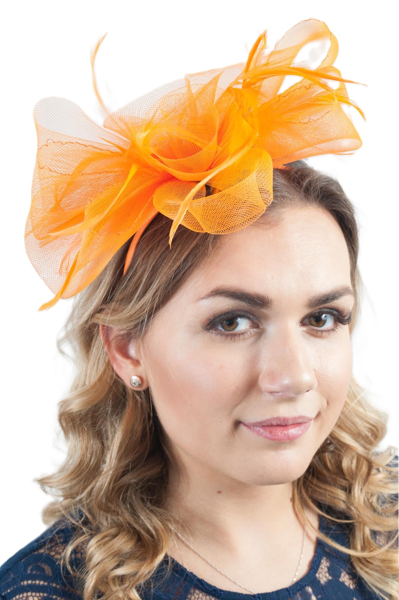 Celine Bright Orange Fascinator