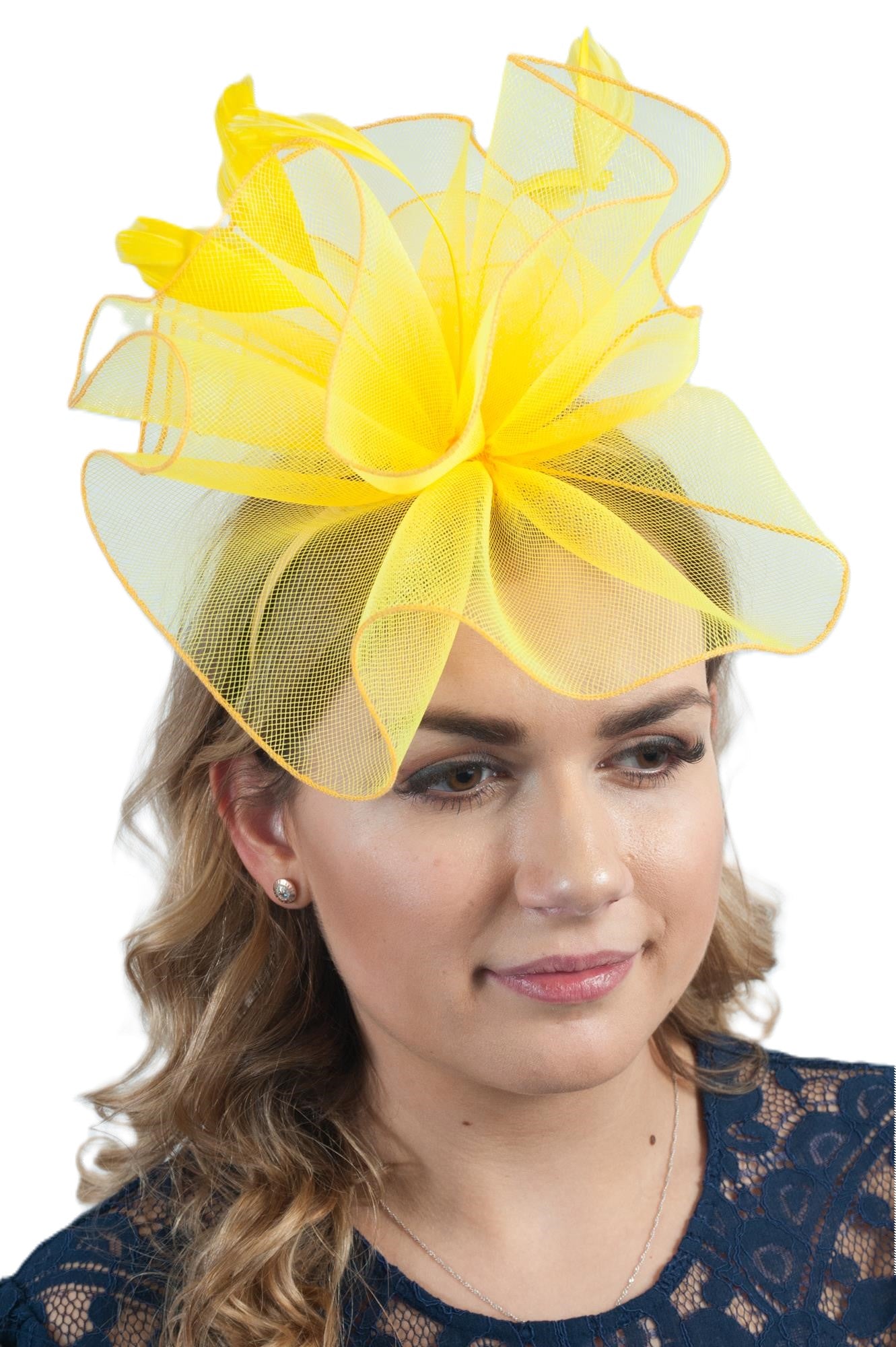 Bright Yellow Ruffle Fascinator