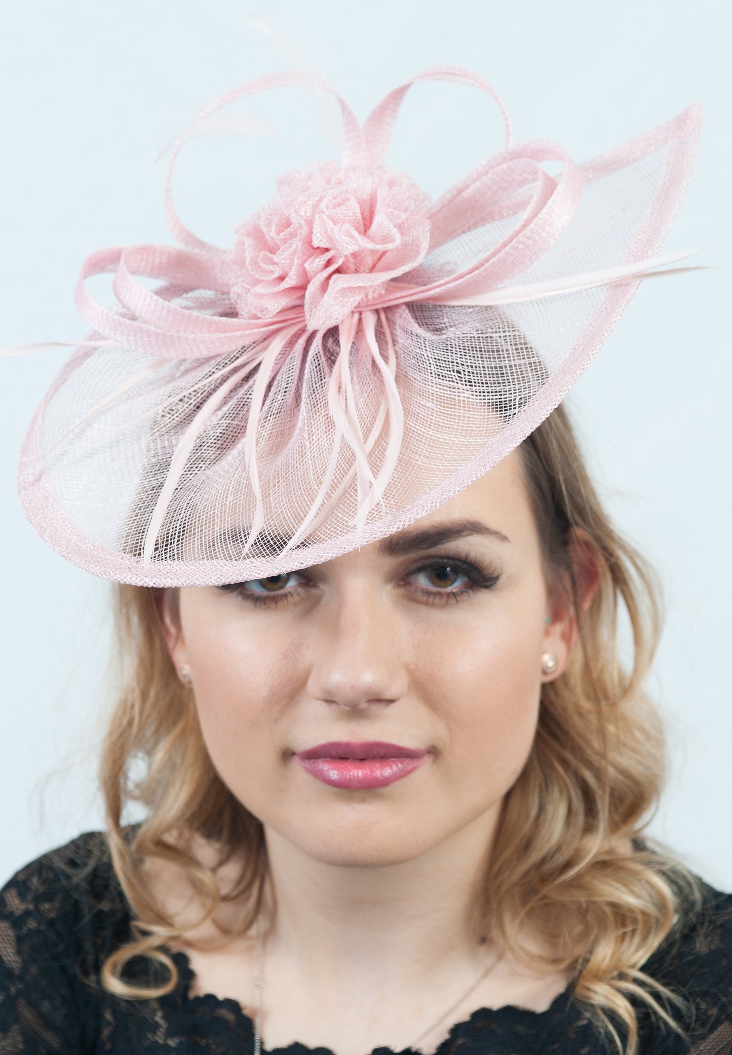 Pale Pink Teardrop Sinamay Fascinator