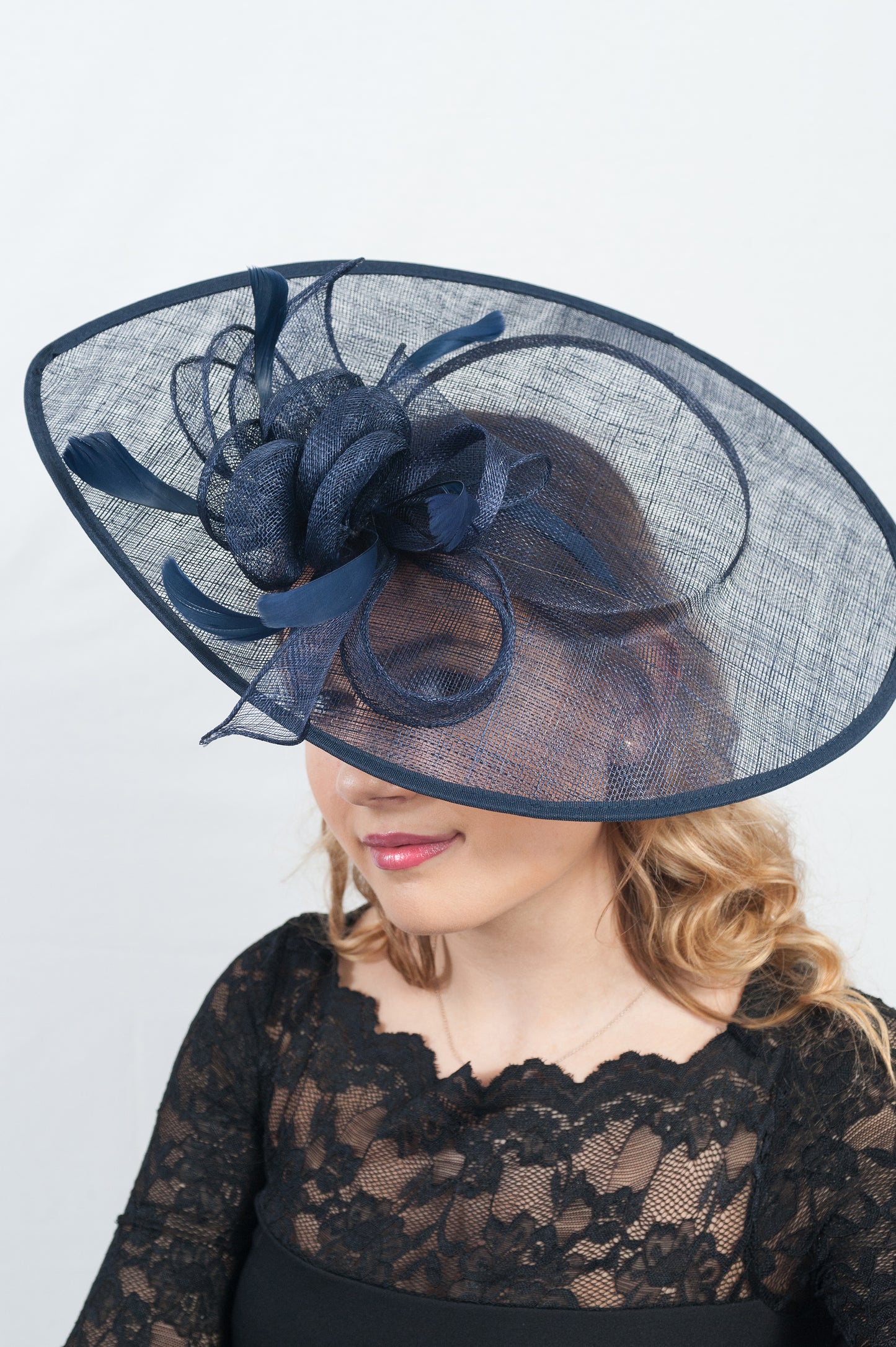 Navy Oversize Teardrop Fascinator
