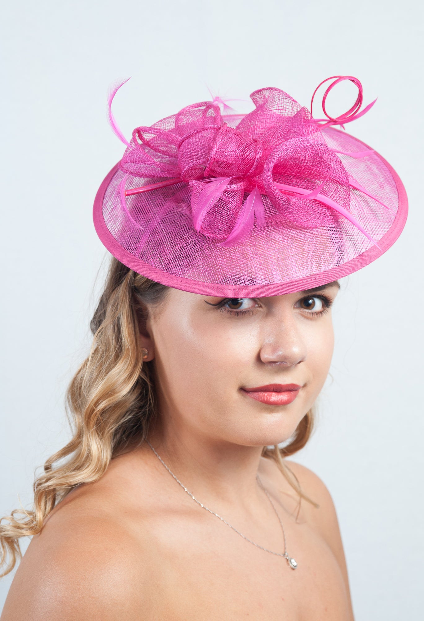 Lily Hot Pink Round Fascinator