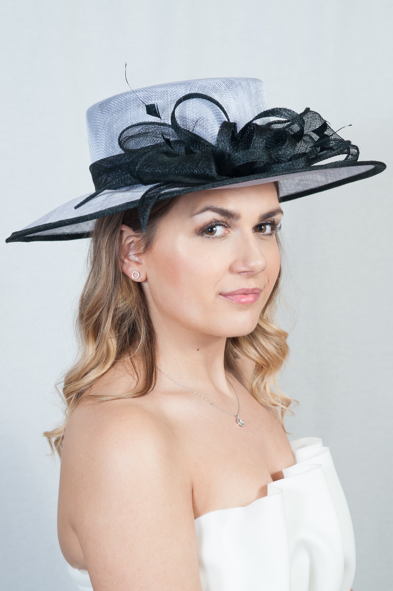 Macy Oversize Powder Blue Occasion Hat