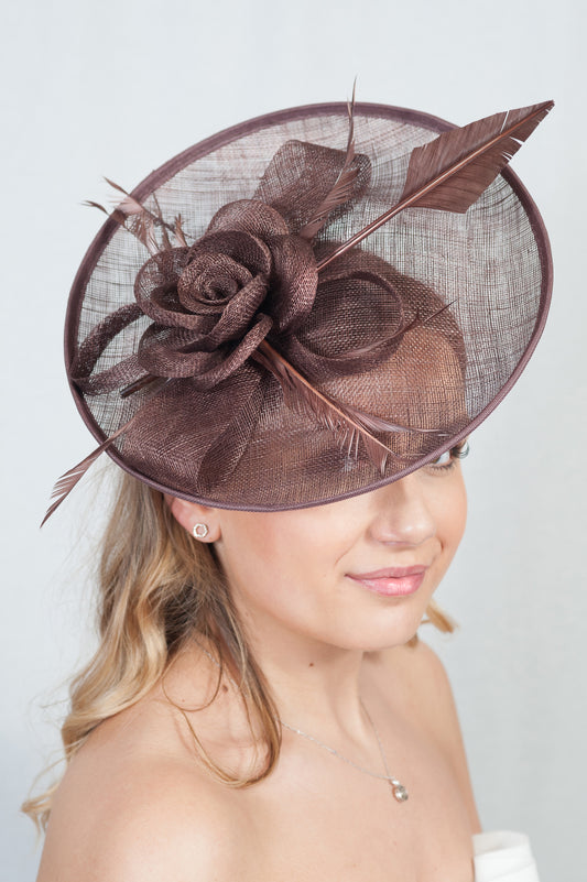 Eternal Brown Sinamay Disc Fascinator