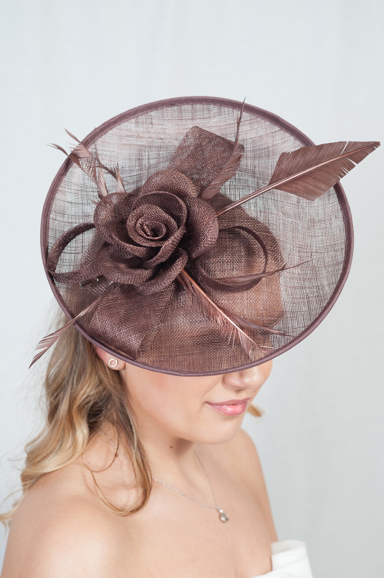 Eternal Brown Sinamay Disc Fascinator