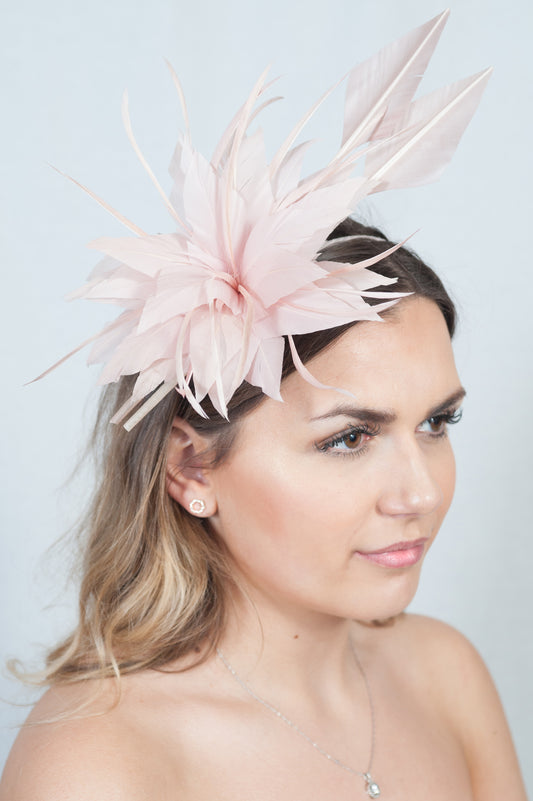 Pale Pink Feather Plume Fascinator