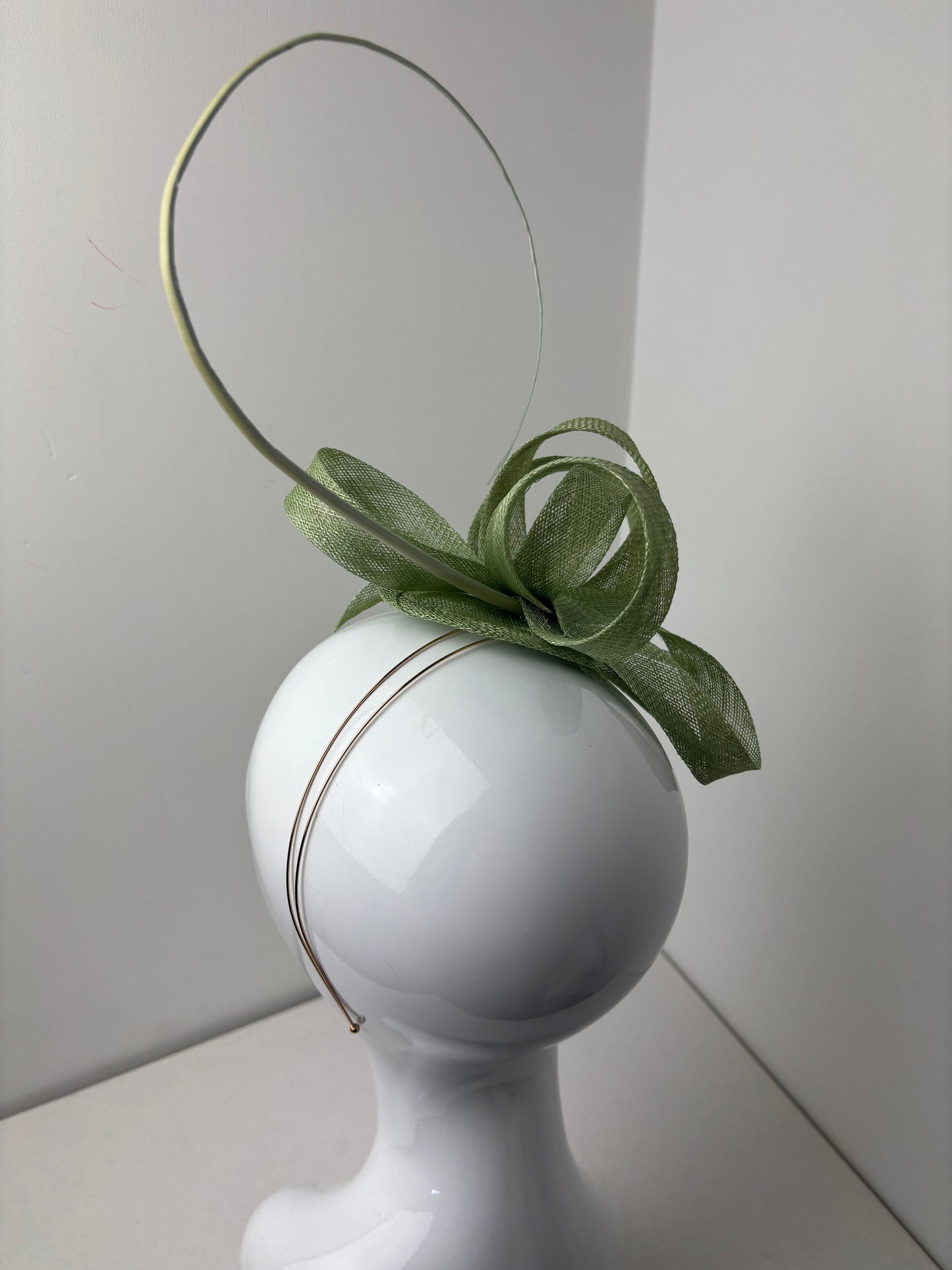 Bespoke Sage Green Statement Fascinator