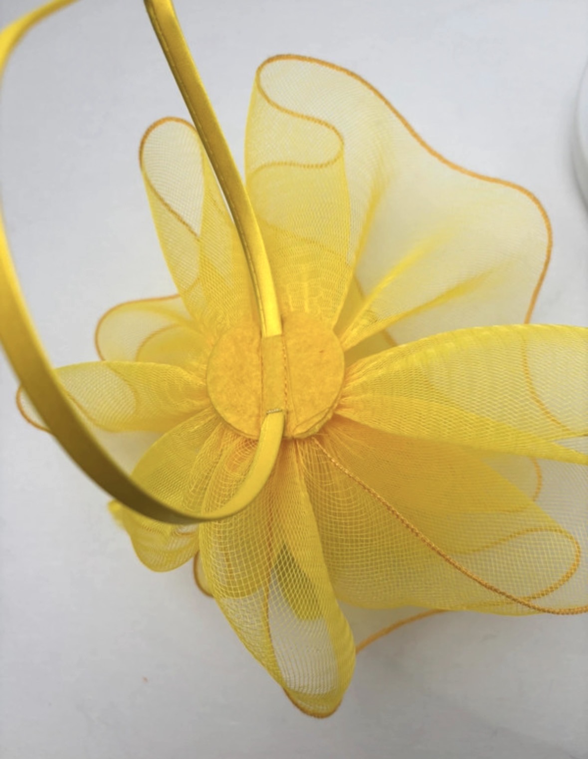 Bright Yellow Ruffle Fascinator