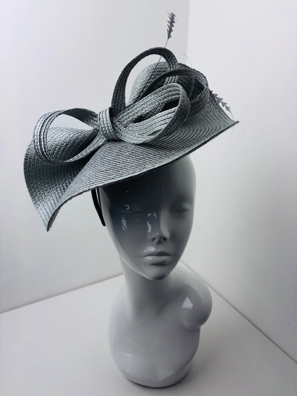 Bespoke Pewter Polybraid Fascinator