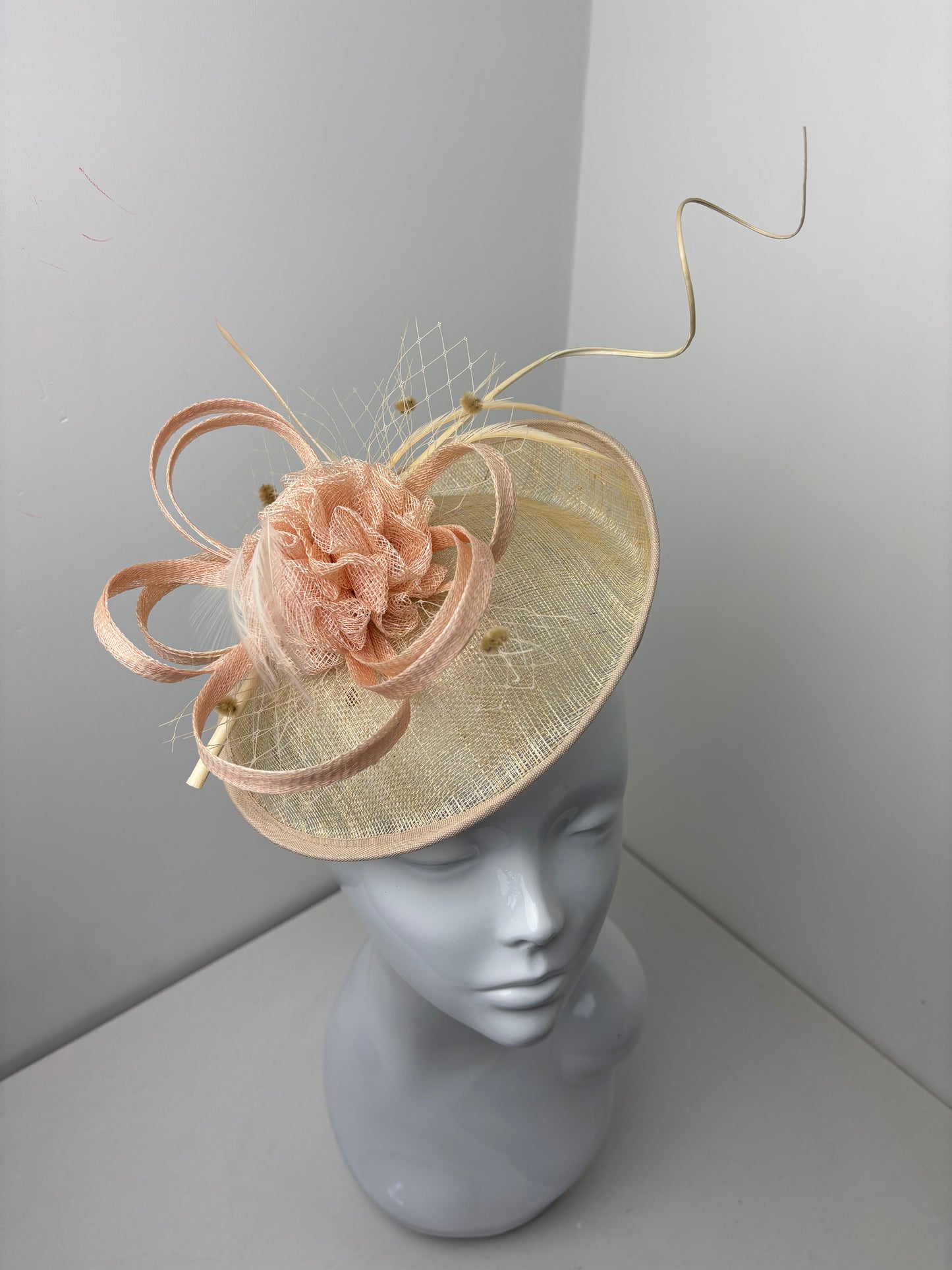 Bespoke Nude Sinamay Loop Fascinator