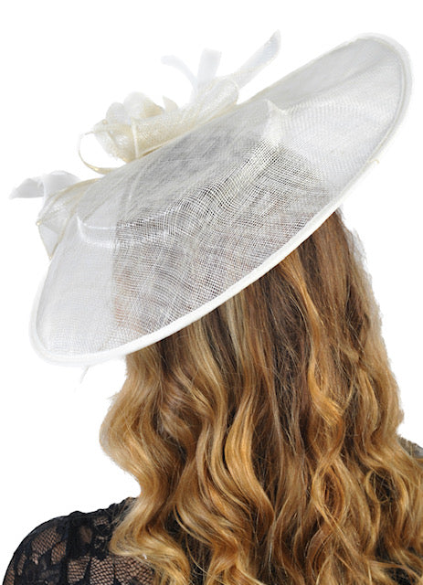 Cream Floral Teardrop Large Fascinator