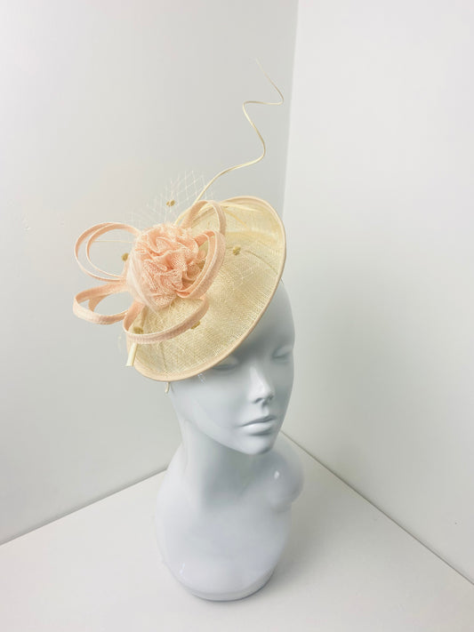 Bespoke Nude Sinamay Loop Fascinator