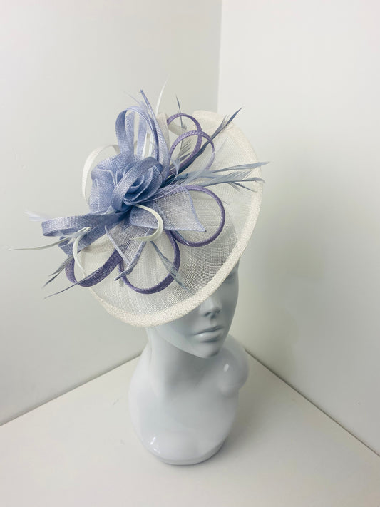 Bespoke Lavender & White Teardrop Fascinator